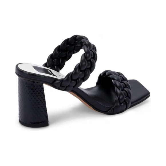 Dolce Vita Womens Paily Block Heels Stella Black Sandals Braided Leather 7 - 7.5 - Picture 2 of 10